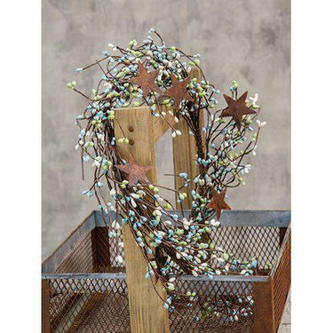 Pip Berry Garland With Stars, Seabreeze, 40